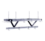 Advance Tabco SC-132 - Pot Rack, Ceiling Hung, 18 Plated Double Hooks, 132 in L, 1/4 in X 2 in SS